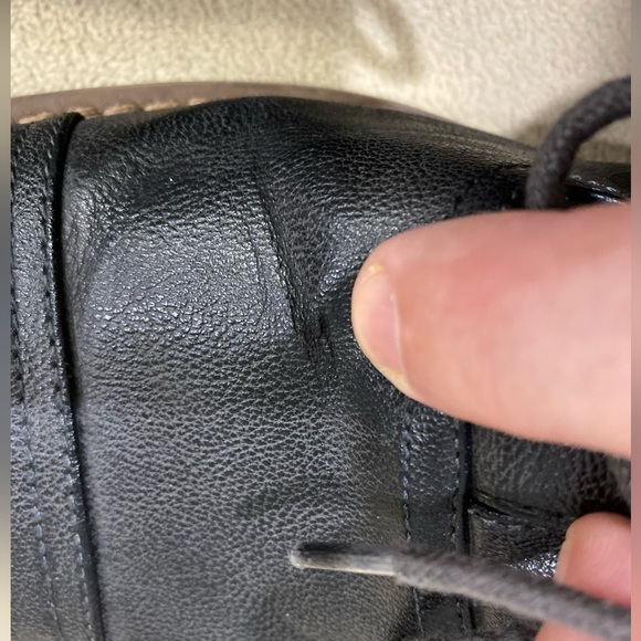 Charcoal Perry Ellis Portfolio Derby Brogue Cap-toe almost-black Dress Shoes GUC - Picture 9 of 16